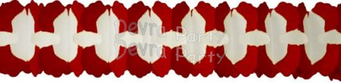 (image for) 12 Foot Cross Garland Decoration - Red & White (12 pcs)