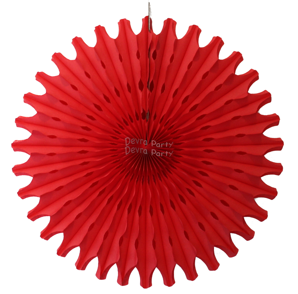 (image for) Red 18 Inch Tissue Paper Fan (12 Pieces)