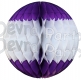 Purple White Honeycomb Tissue Paper Balls (12 pcs)