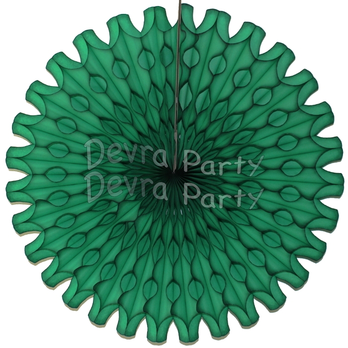 Dark Green 18 Inch Tissue Paper Fan (12 Pieces) - Click Image to Close