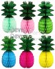 (image for) Honeycomb Pineapple Decoration, 13 inch- Green Leaves (12 pcs)