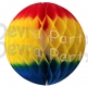 Rainbow Fiesta Red/Gold/Turquoise Tissue Paper Balls (12 pcs)
