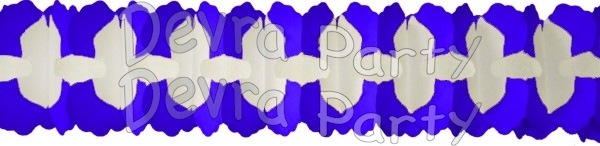 12 Foot Cross Garland Decoration Dark Blue & White (12 pcs) - Click Image to Close