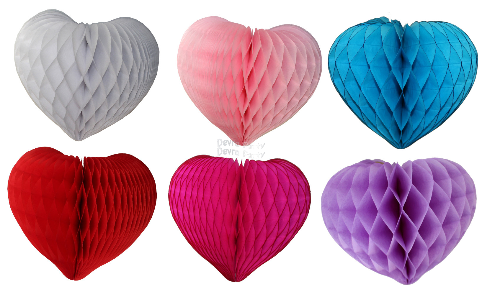 (image for) 12 Inch Large Honeycomb Heart Decoration (12 pcs) - ALL COLORS