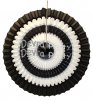 (image for) 16 Inch Tissue Paper Striped Fan Black White (12 pcs)