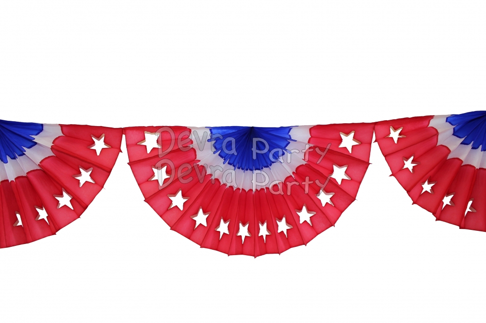 9 Foot Star Fan Bunting Garland (12 pcs) - Click Image to Close