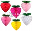 (image for) Honeycomb Tissue Strawberry, 10 Inch - Green Leaves (12 pcs)