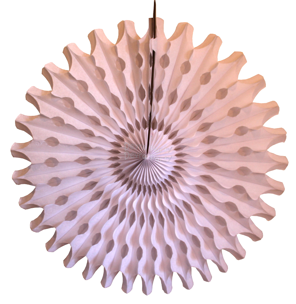 (image for) White 18 Inch Tissue Paper Fan (12 pcs)