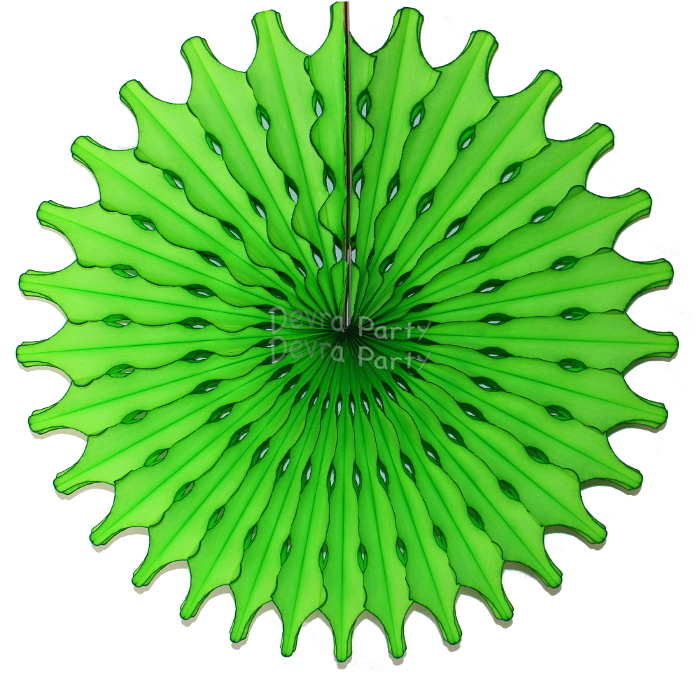 (image for) Lime Green 18 Inch Tissue Paper Fan (12 pieces)