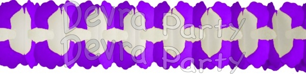 12 Foot Cross Garland Decoration Purple & White (12 pcs) - Click Image to Close