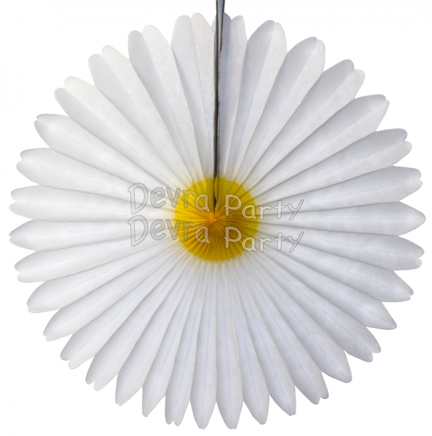 13 Inch Daisy Flower Fan Decorations (12 PCS) - Click Image to Close