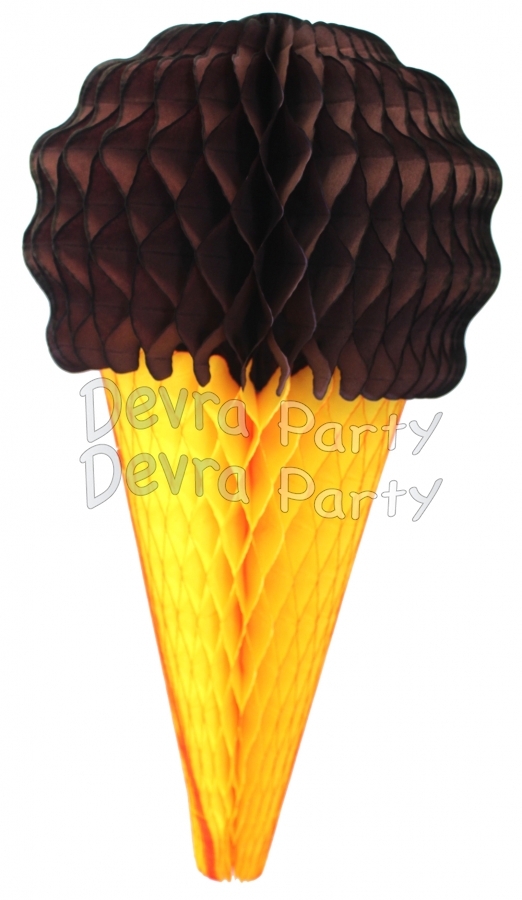 Brown 20 Inch Tissue Paper Ice Cream Cones (6 pieces) - Click Image to Close