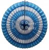 (image for) 16 Inch Tissue Paper Striped Fan Turquoise and White (12 pcs)
