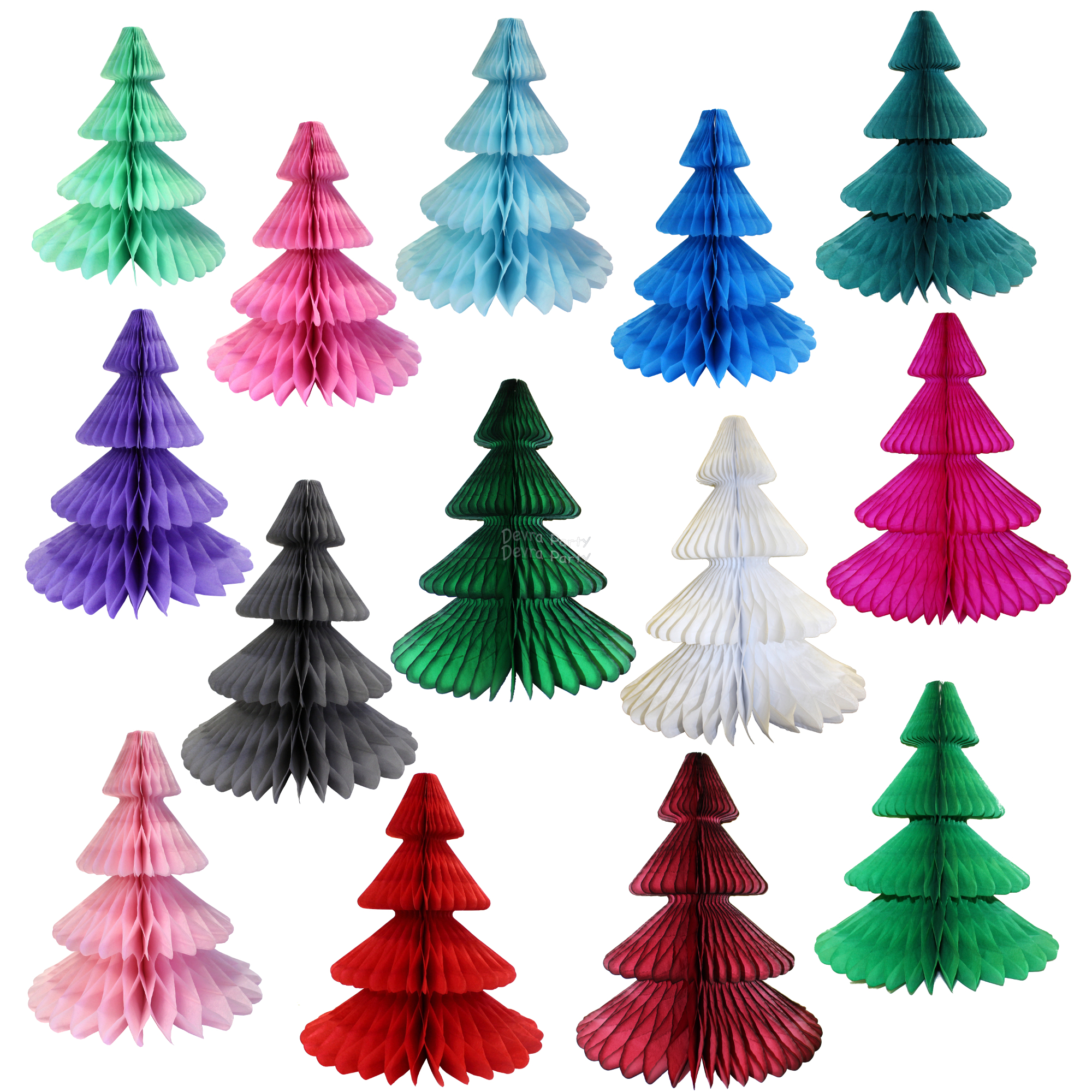 (image for) 12 Inch Honeycomb Tissue Paper Tree - Solid (12 pcs) ALL COLORS