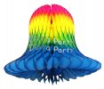 (image for) Multi Colored Rainbow Tissue Party Bells (12 Pieces)