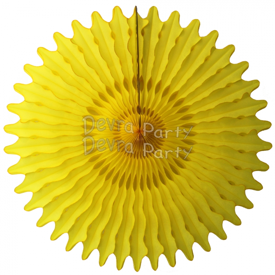 26 Inch Tissue Fan Yellow (12 pcs) - Click Image to Close