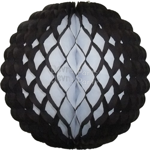 (image for) 8 Inch Puff Ball Black and White (12 pcs)
