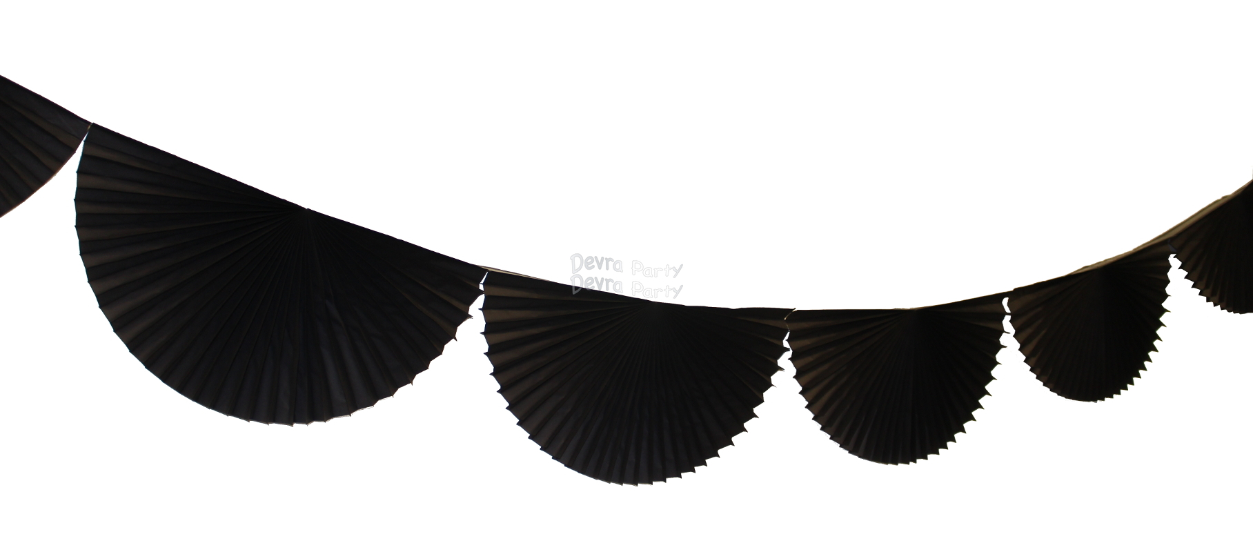 (image for) Black 10 Foot Bunting Fan Garland (12 pcs)