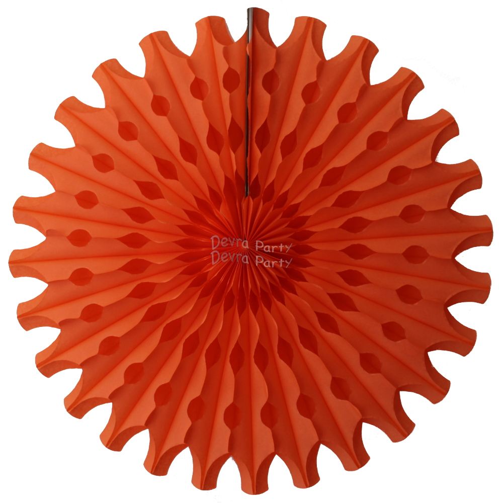 (image for) Orange 18 Inch Fan Decoration (12 pcs)