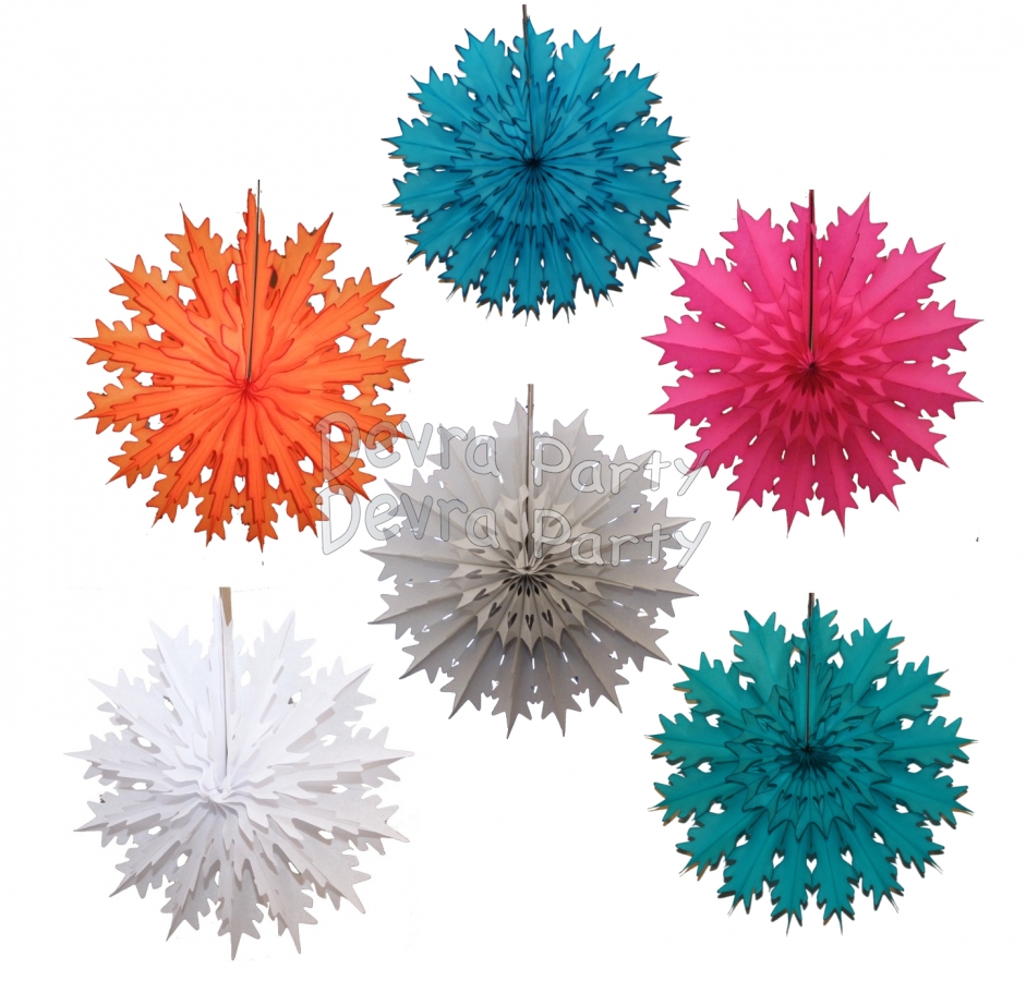 19 Inch Hanging Snowflake Decoration (12 pcs) - Click Image to Close