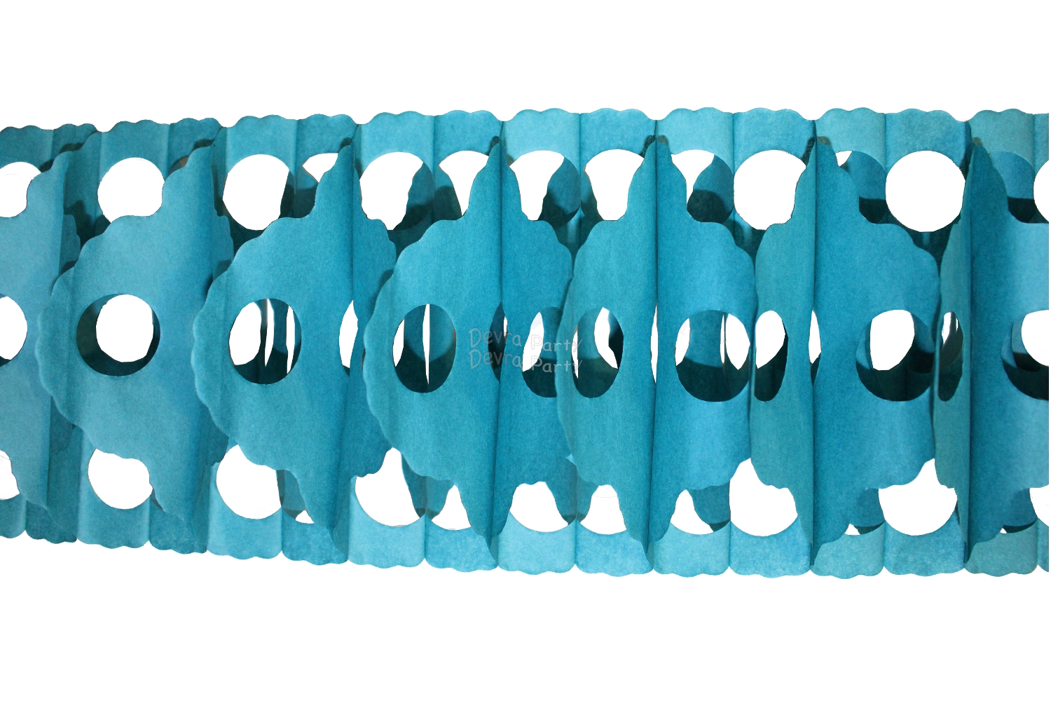 (image for) Turqoise Full Tissue Garland, 12 ft. (12 pcs)