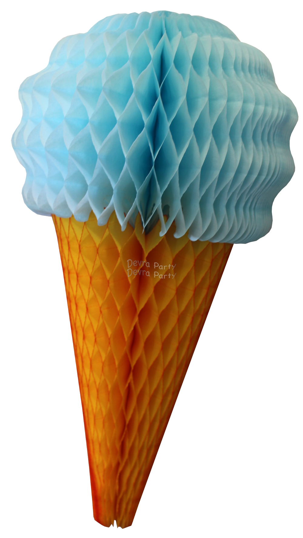 (image for) Light Blue 20 Inch Tissue Paper Ice Cream Cones (6 pieces)