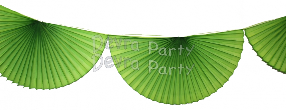 Lime Green 10 Foot Bunting Fan Garland (12 pcs) - Click Image to Close