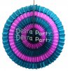 (image for) 16 Inch Tissue Paper Striped Fan Teal and Vintage Rose (12 pcs)