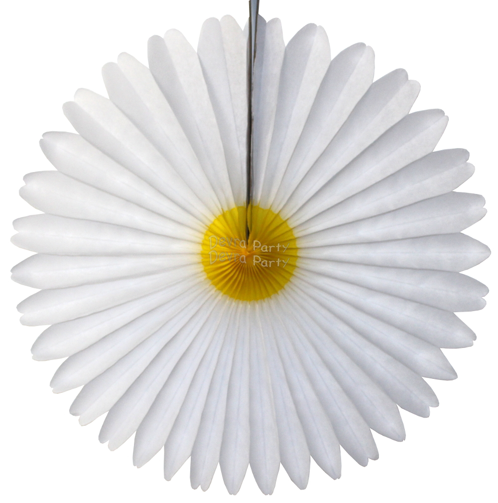 (image for) 13 Inch Daisy Flower Fan Decorations (12 PCS)