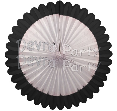 27 Inch Deluxe Fan Black White (12 pcs) - Click Image to Close