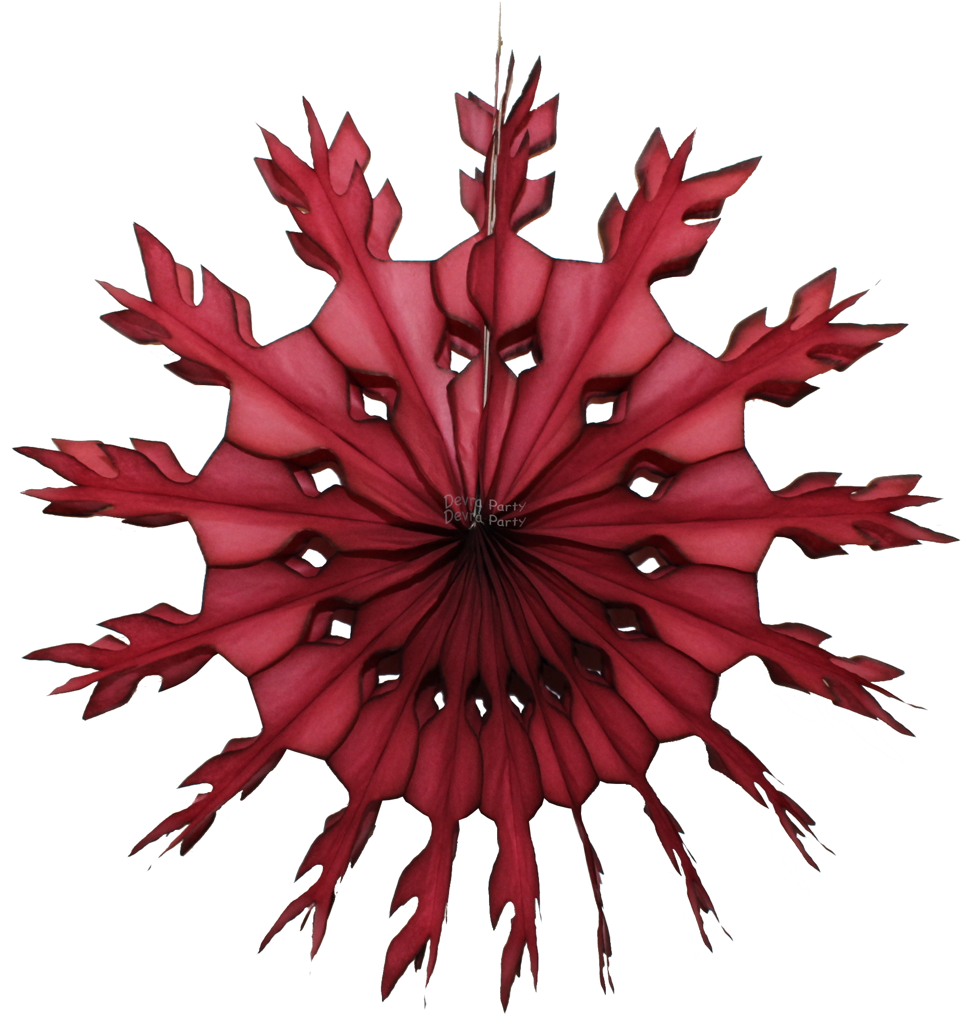 (image for) 15 Inch Maroon Tissue Paper Snowflake Decoration (12 pcs)