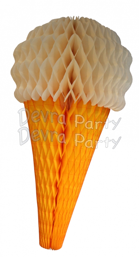 Classic Ivory 20 Inch Tissue Paper Ice Cream Cones (6 pieces) - Click Image to Close