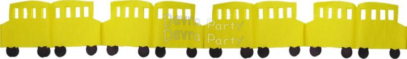 (image for) 12 Foot Tissue Paper School Bus Garland Decoration (6 pcs)