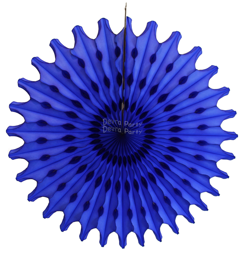 (image for) Dark Blue 18 Inch Tissue Paper Fan (12 Pieces)