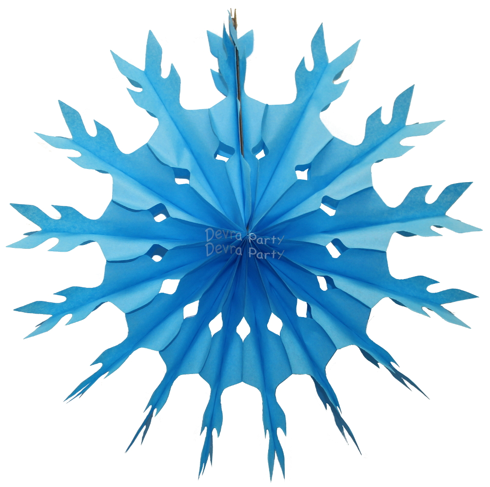 (image for) 15 Inch Turquoise Tissue Paper Snowflake Decoration (12 pcs)