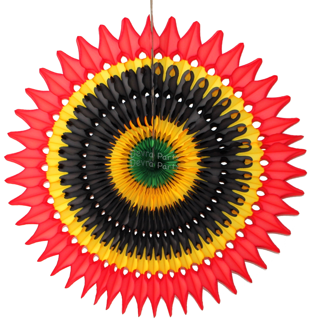 (image for) Kwanzaa 21 Inch Tissue Fan (12 pieces)