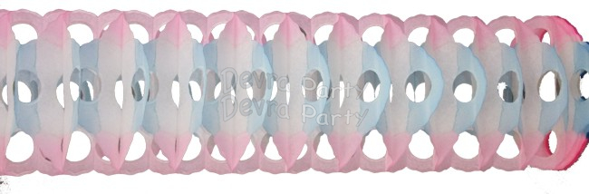 (image for) Pink/light Blue Full Tissue Garland (12 pcs)