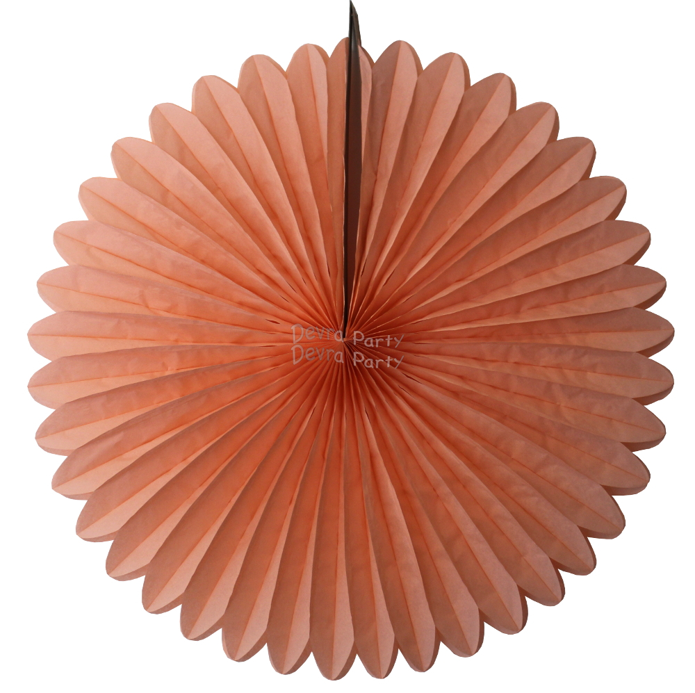 (image for) 27 Inch Peach Tissue Paper Deluxe Fan (12 pcs)