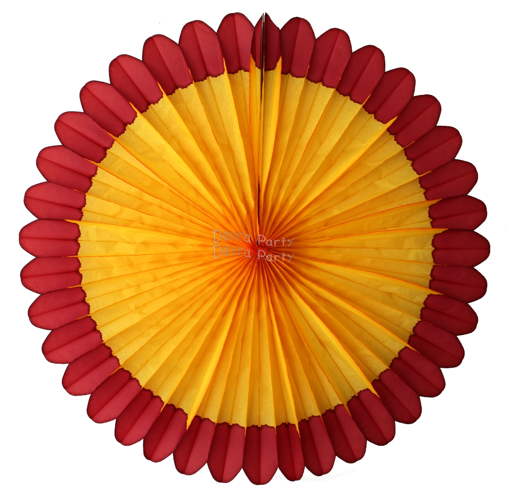 (image for) 27 Inch Deluxe Fan Burgundy Gold (12 pcs)