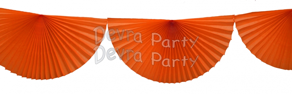 Orange 10 Foot Bunting Fan Garland (12 pcs) - Click Image to Close
