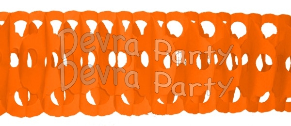 Orange Full Tissue Garland (12 pcs) - Click Image to Close