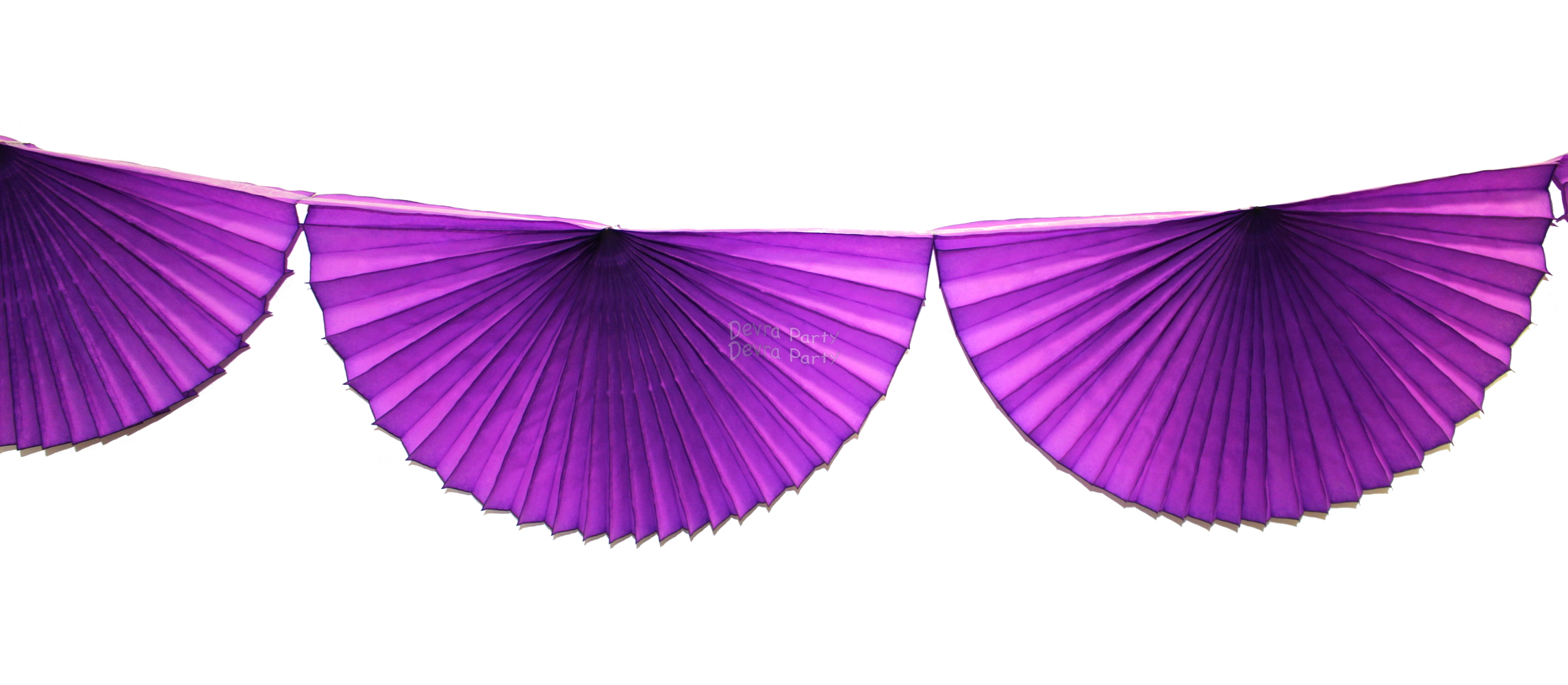 (image for) Purple 10 Foot Bunting Fan Garland (12 pcs)