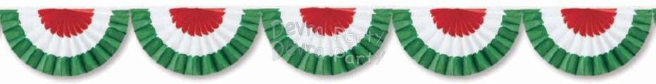 (image for) 10 Foot Tissue Paper Fan Garland (Bunting) Xmas (12 pcs)