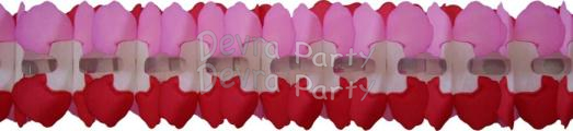 (image for) 12 Foot Valentine Cross Garland - Red White Pink (12 pcs)