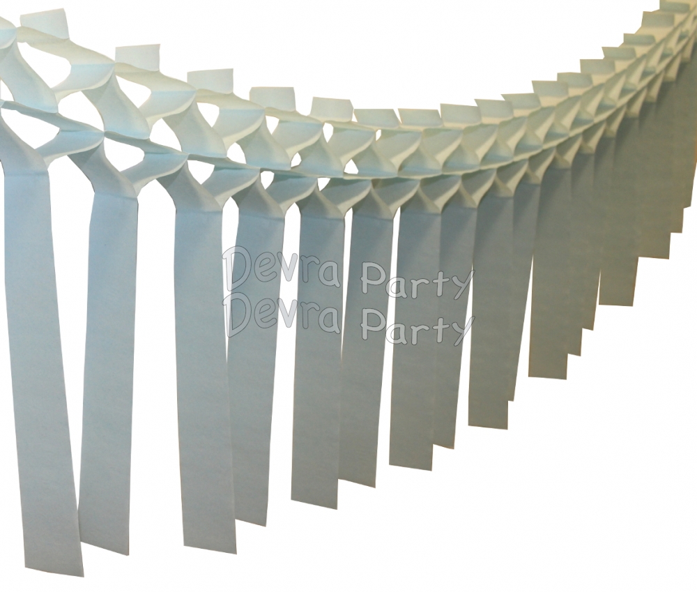 Light Blue Streamer Garland Decoration (12 pcs) - Click Image to Close