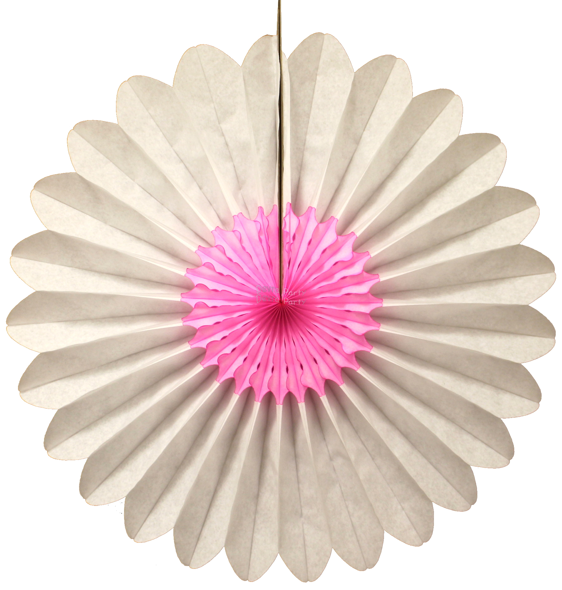 (image for) Vintage Pink and White Fanburst Decoration (12 pcs)