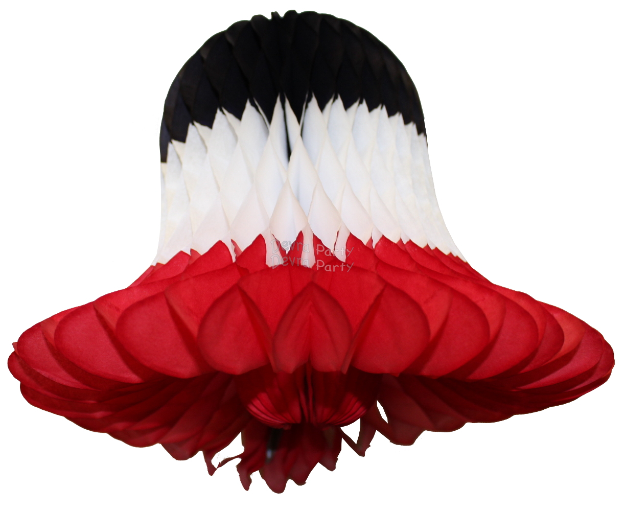 (image for) Black White Red Party Bell Decoration (12 Pieces)
