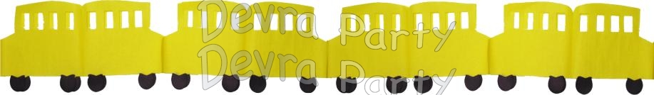 12 Foot Tissue Paper School Bus Garland Decoration (6 pcs) - Click Image to Close