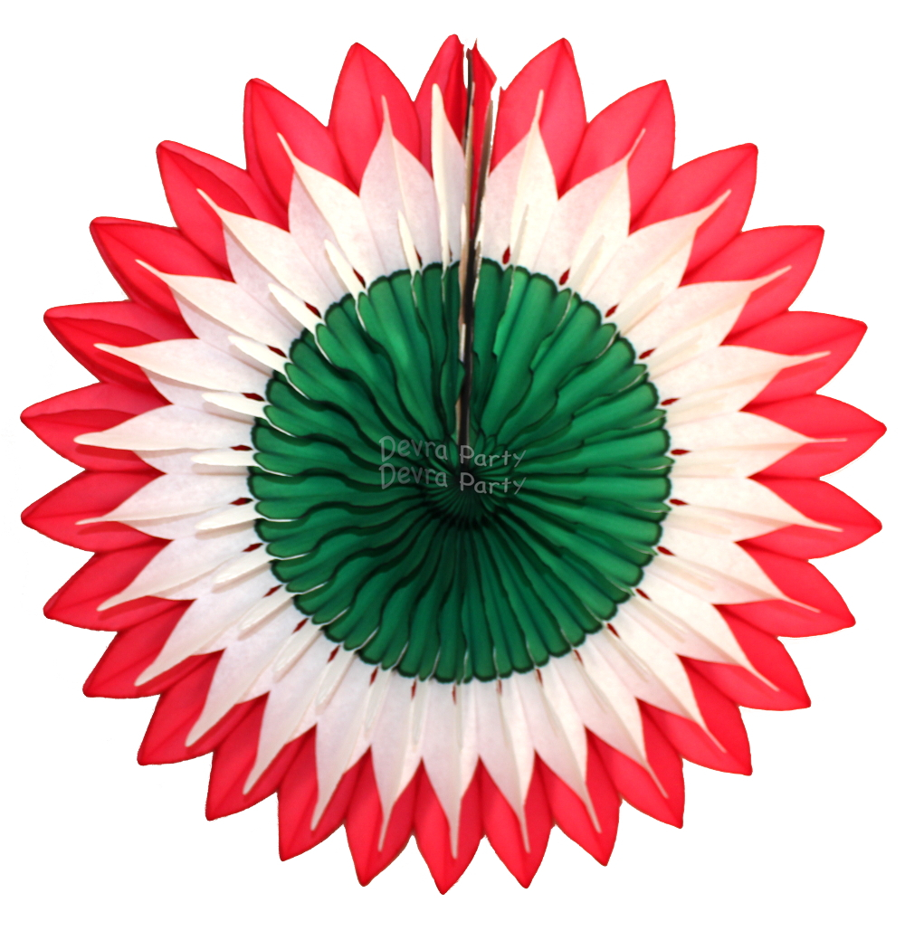 (image for) 20 Inch Christmas Flower Fan Decoration (12 pcs)