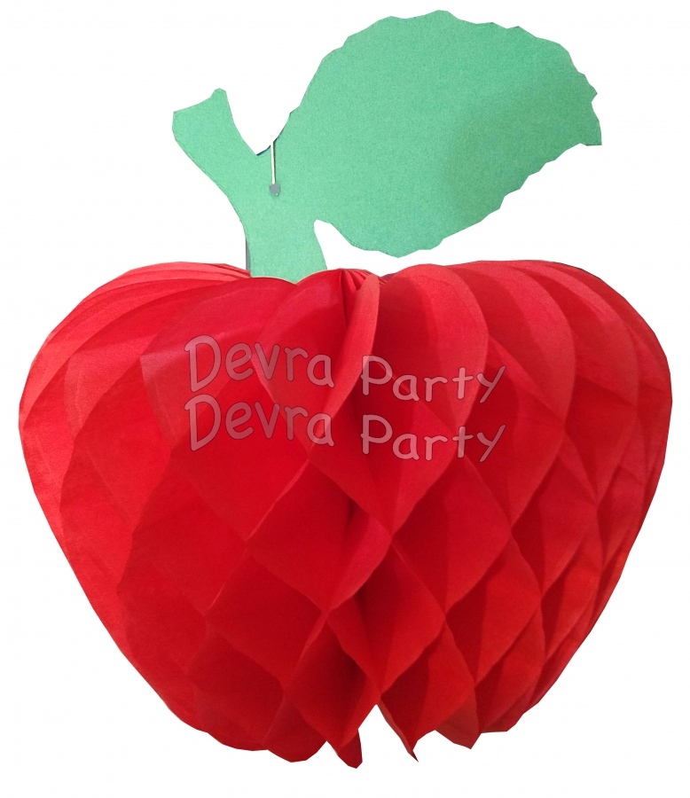 Honeycomb Paper Apple Decoration, 14 inch (12 pcs) - Click Image to Close